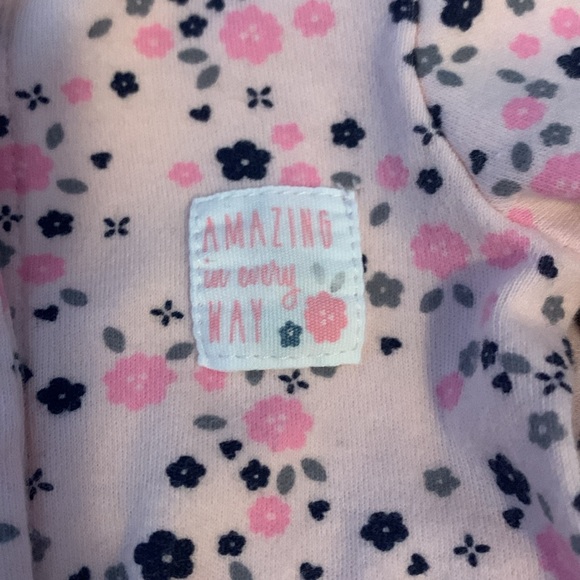 Simple Joys Pink Floral Button Sleeper Newborn EUC - Picture 3 of 5